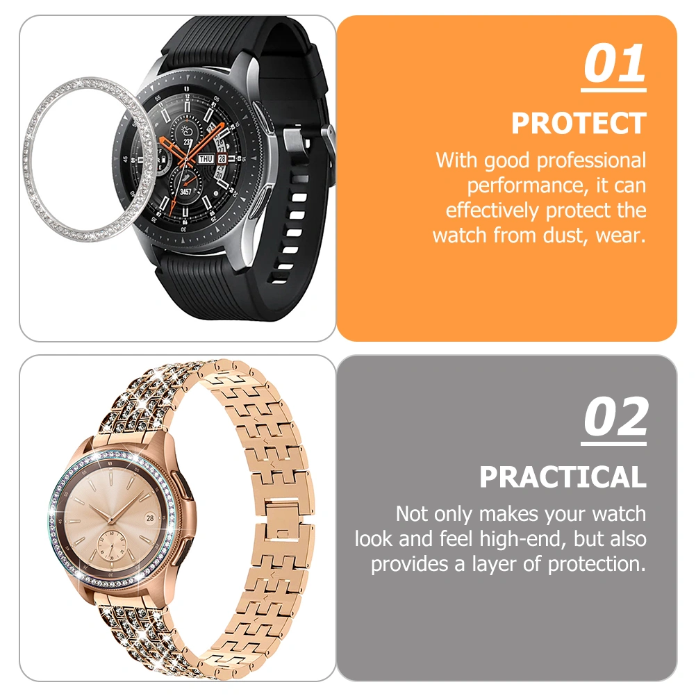 Watch Bezel Protector Bling Shiny Bezel Ring Compatible with Galaxy Watch 4 42mm