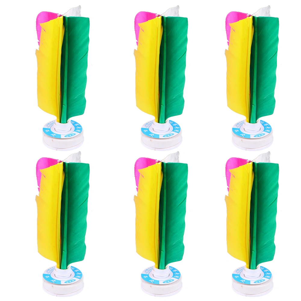 6 Pcs Colorful Adult Training Fitness Shuttlecock Colored Shuttlecock Goose Feather Shuttlecock Chinese Traditional Shuttlecock Sports for Indoor Outdoor Activities (6 Pcs Each Box)