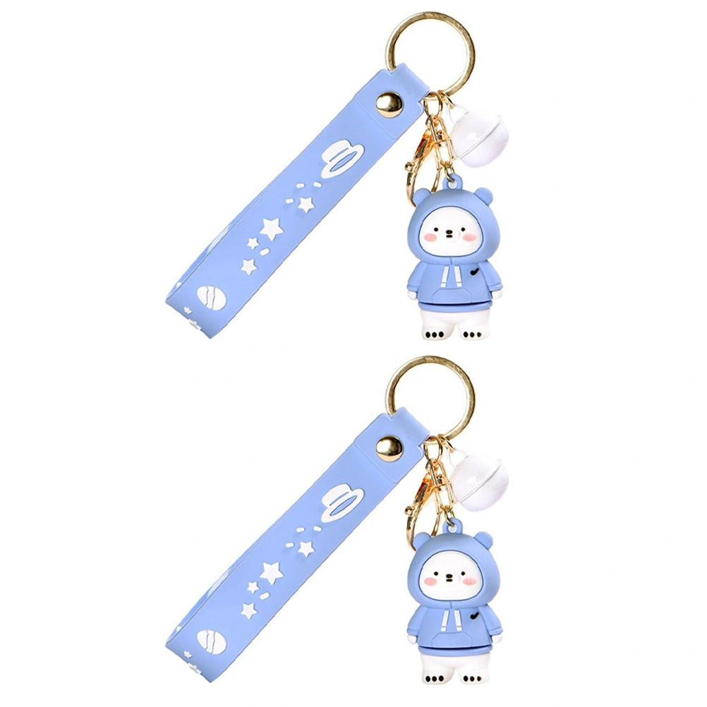 2pcs Lovely Bear Design Keychain Cartoon Keychain Car Keyring Key Chain Pendant