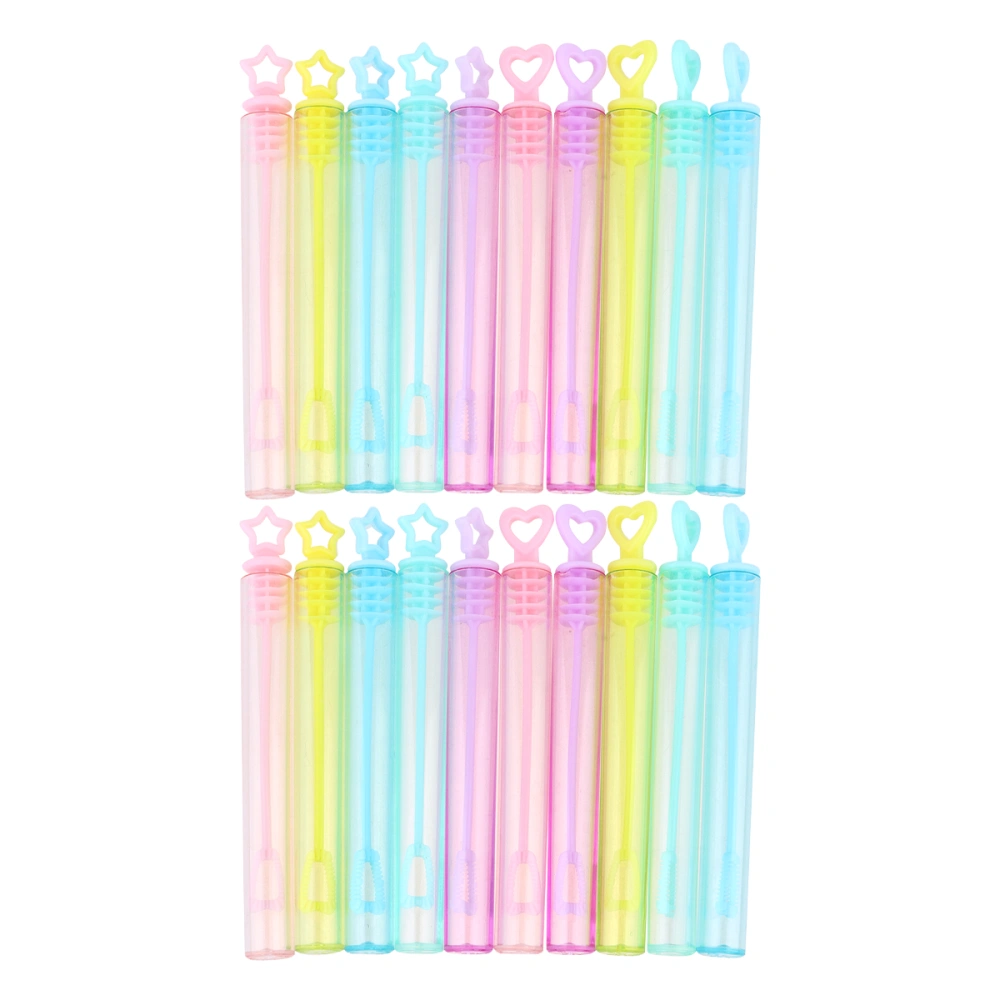 30pcs Bubble Stick Empty Bottles Mini Bubble Wand Container Tubes Party Supplies (Heart and Pentagram for Each 15pcs)