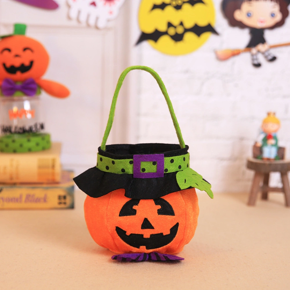 Cartoon Halloween Hand Basket Halloween Goody Bags Portable Bags Foldable Candy Bags for Halloween Haunt House Party