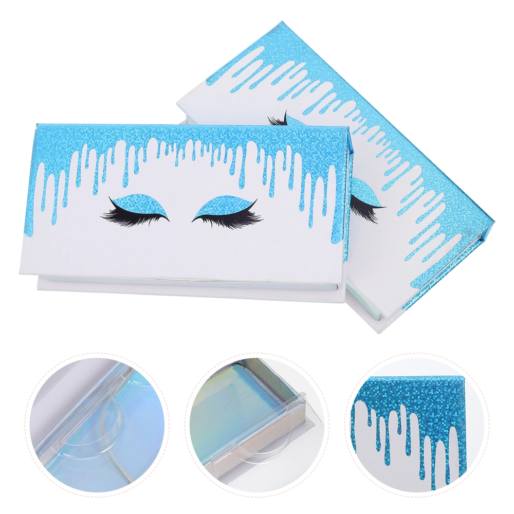 2Pcs Creative False Eyelashes Boxes Portable Paper Eyelash Packaging Boxes