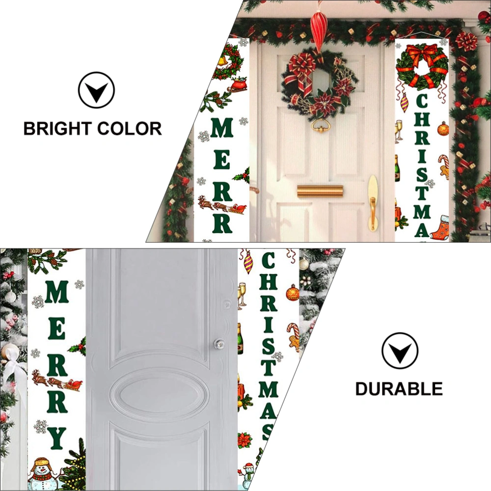 1 Pair Merry Christmas Door Couplet Creative Door Banner Christmas Porch Sign