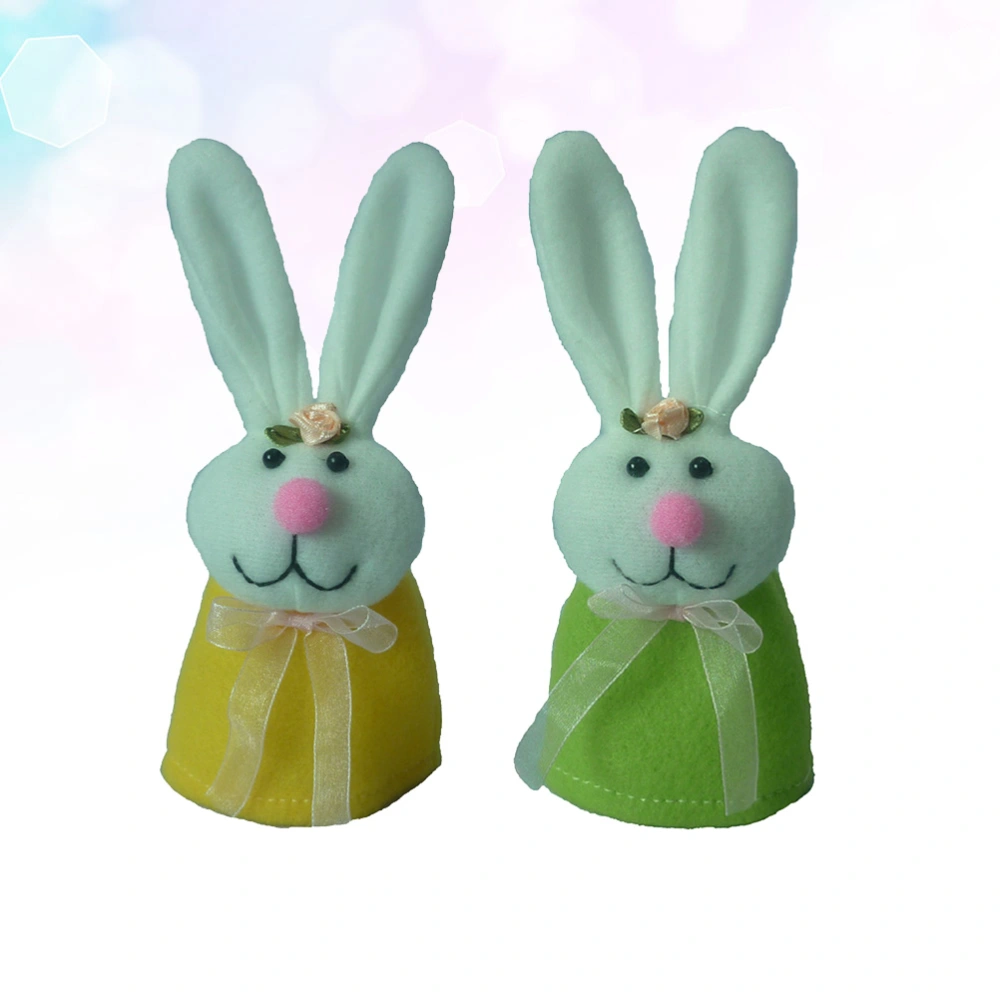 2PCS Easter Egg Cover Rabbit Shape Egg Storage Bags Party Table Decor Party Supplies (Random Color)