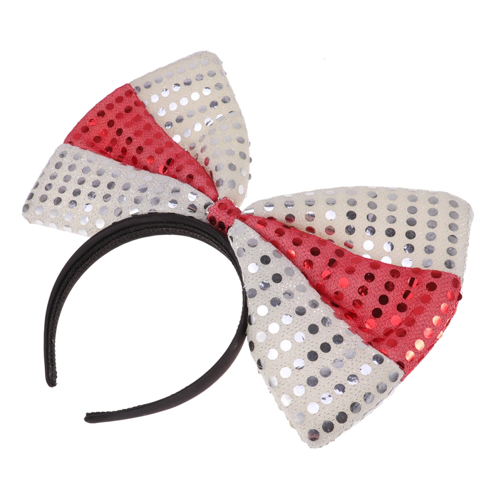 Polish Flag Bow Head Shining Decor Headband Party Flag Headband  Headdress for Gathering