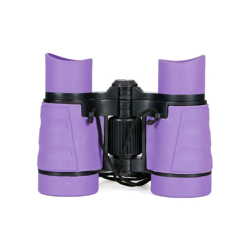 4X Adjustable Children Binoculars Simulated Focal Binoculars Toy Game Props Birthday Present for Entertaining Bird Watching (Purple)