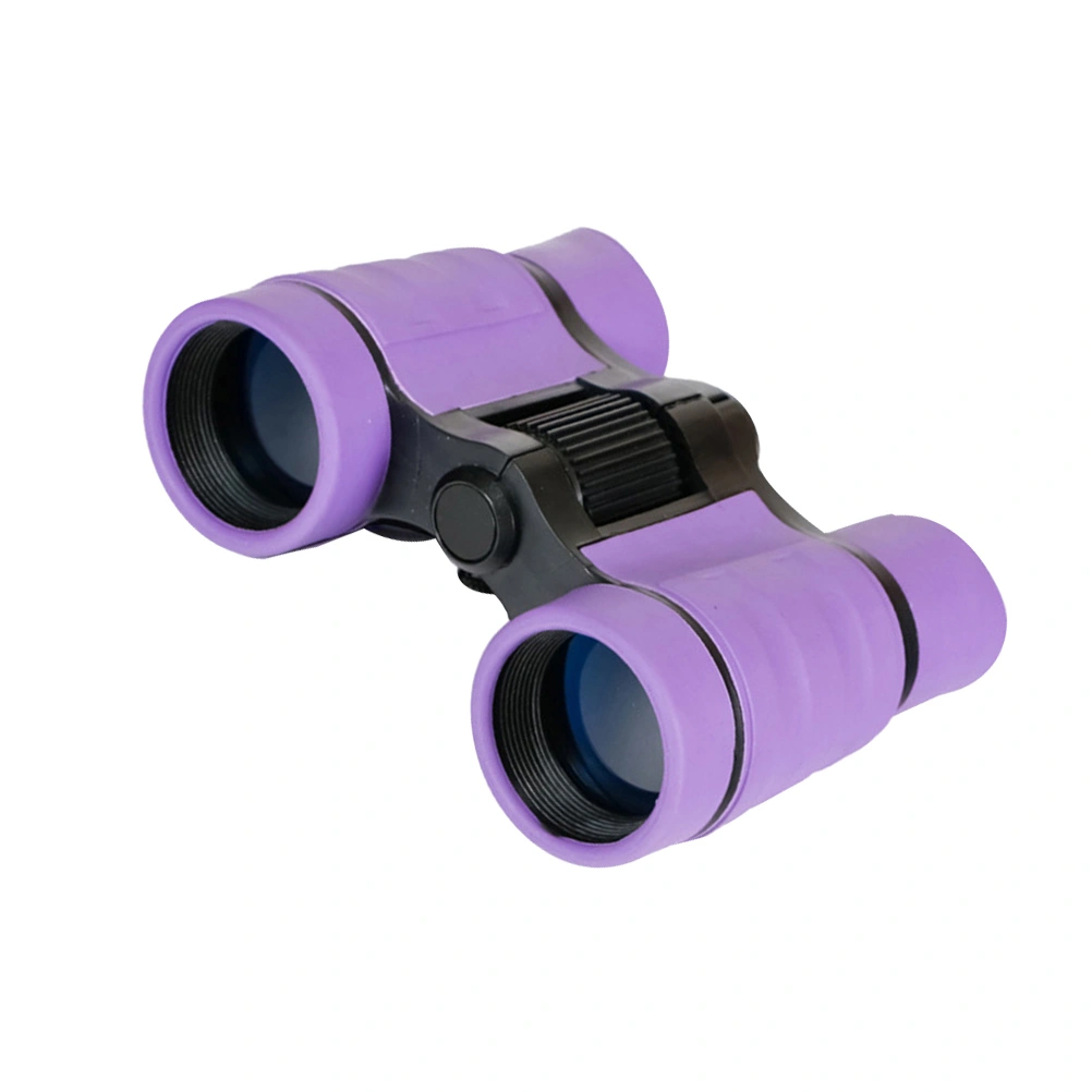 4X Adjustable Children Binoculars Simulated Focal Binoculars Toy Game Props Birthday Present for Entertaining Bird Watching (Purple)