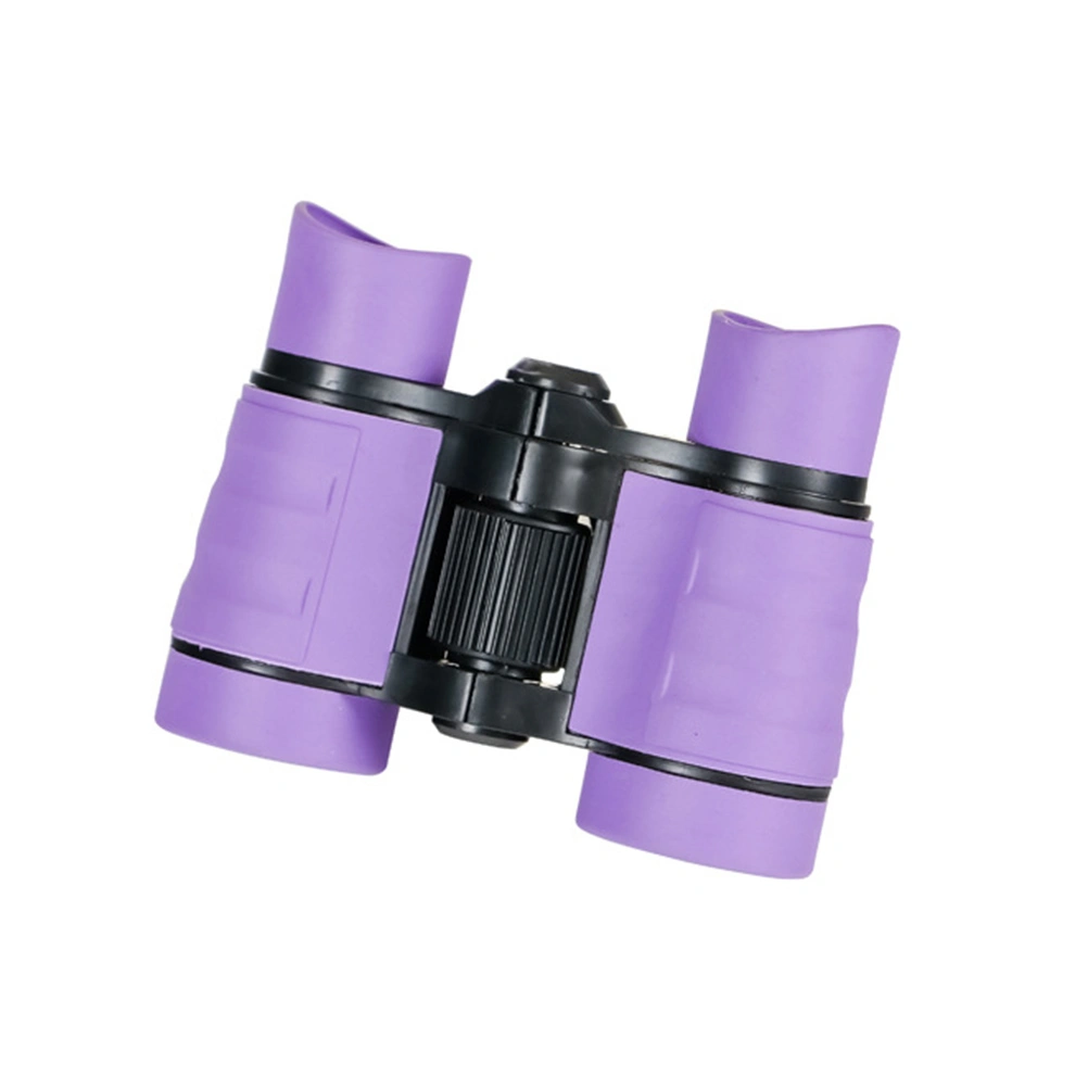 4X Adjustable Children Binoculars Simulated Focal Binoculars Toy Game Props Birthday Present for Entertaining Bird Watching (Purple)