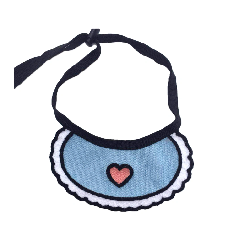 Pet Triangle Towel Bandana Heart Decor Lace Dog Bandana Bib Pet Bib for Dog Cat Pet - Size L (Blue)