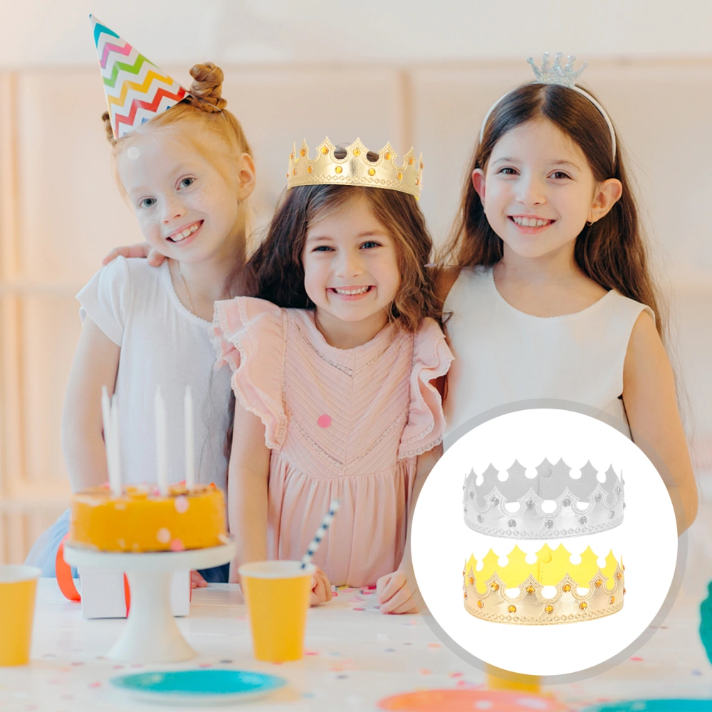 2pcs Crowns for Kids Diamond Costume Crowns Birthday Crowns Cosplay Crowns