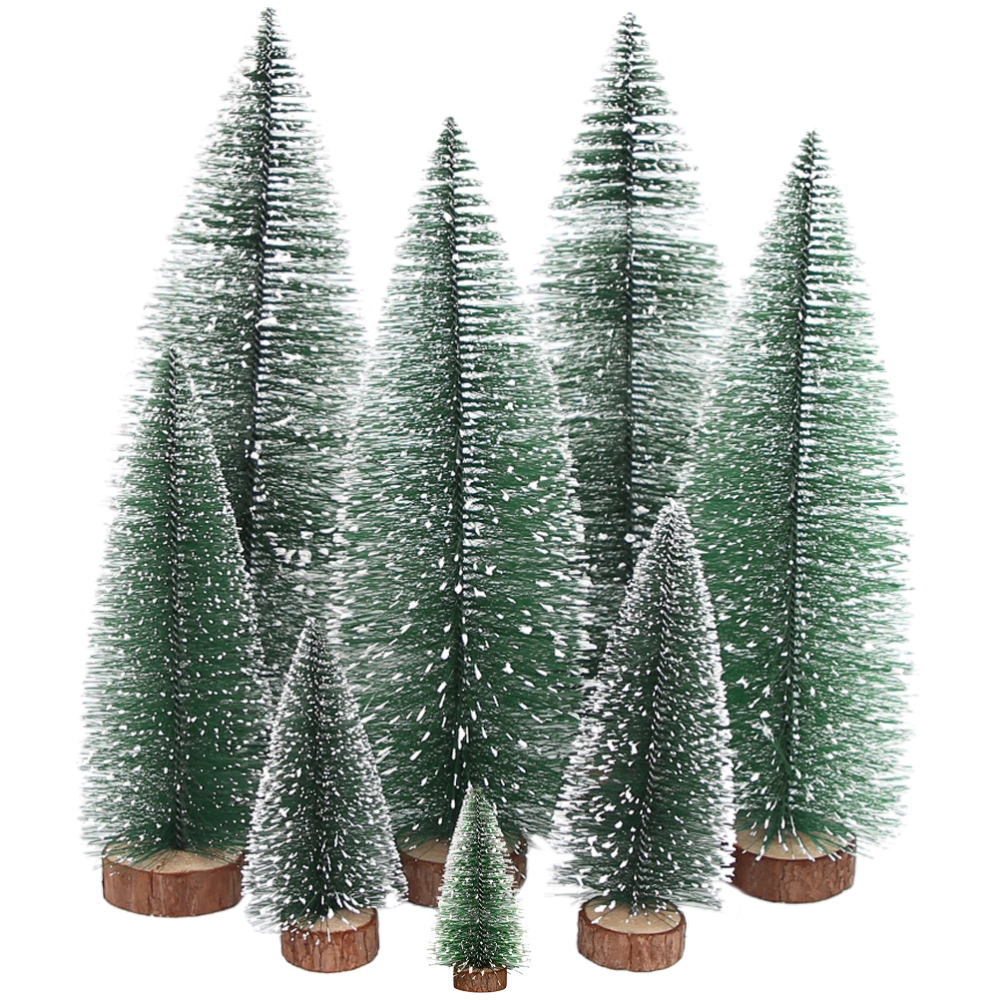 7pcs Decorative Xmas Trees Landscaping Small Fake Plants Home Scene Layout Adorns for Home