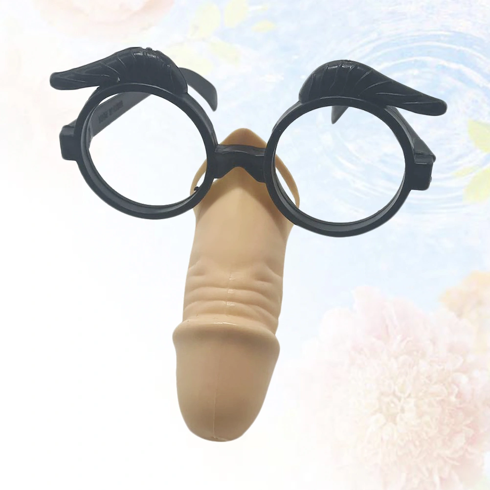 Glasses Prop Long Nose Glasses Holloween Nose Glasees Prop Funny Party Mask (Random Color)