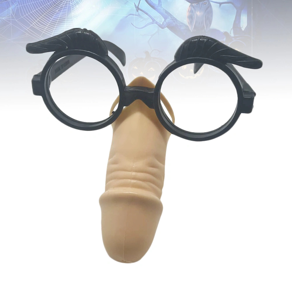 Glasses Prop Long Nose Glasses Holloween Nose Glasees Prop Funny Party Mask (Random Color)