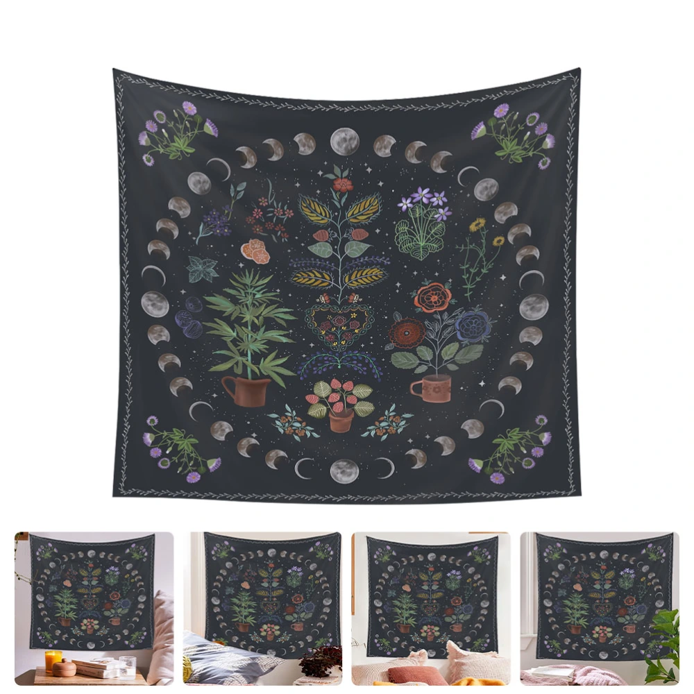 Bohemia Style Tapestry Retro Wall Hanging Ornament Decorative Cloth Black