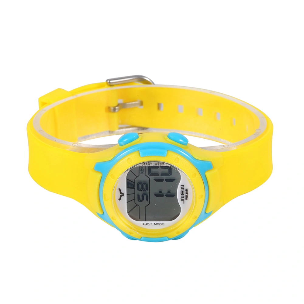 Multifunctional Sports Watch Waterproof Wrist Watch Colored Kids Watch Students Watch Yellow