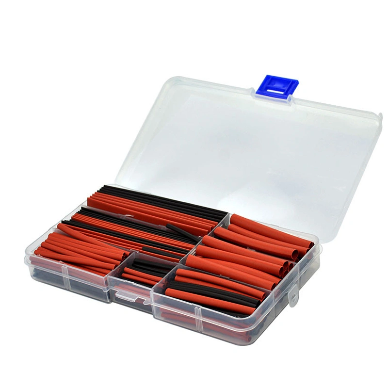 150 Pcs Shrink Tubing Set Assorted Heat Shrink Tubing Sleeve (Black&Red)