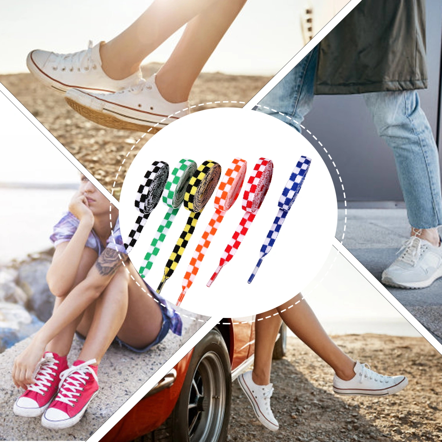 12 Pairs of Reusable Shoe Laces Flat Shoelaces Shoe String Sneakers Shoe Laces Flat Shoe String