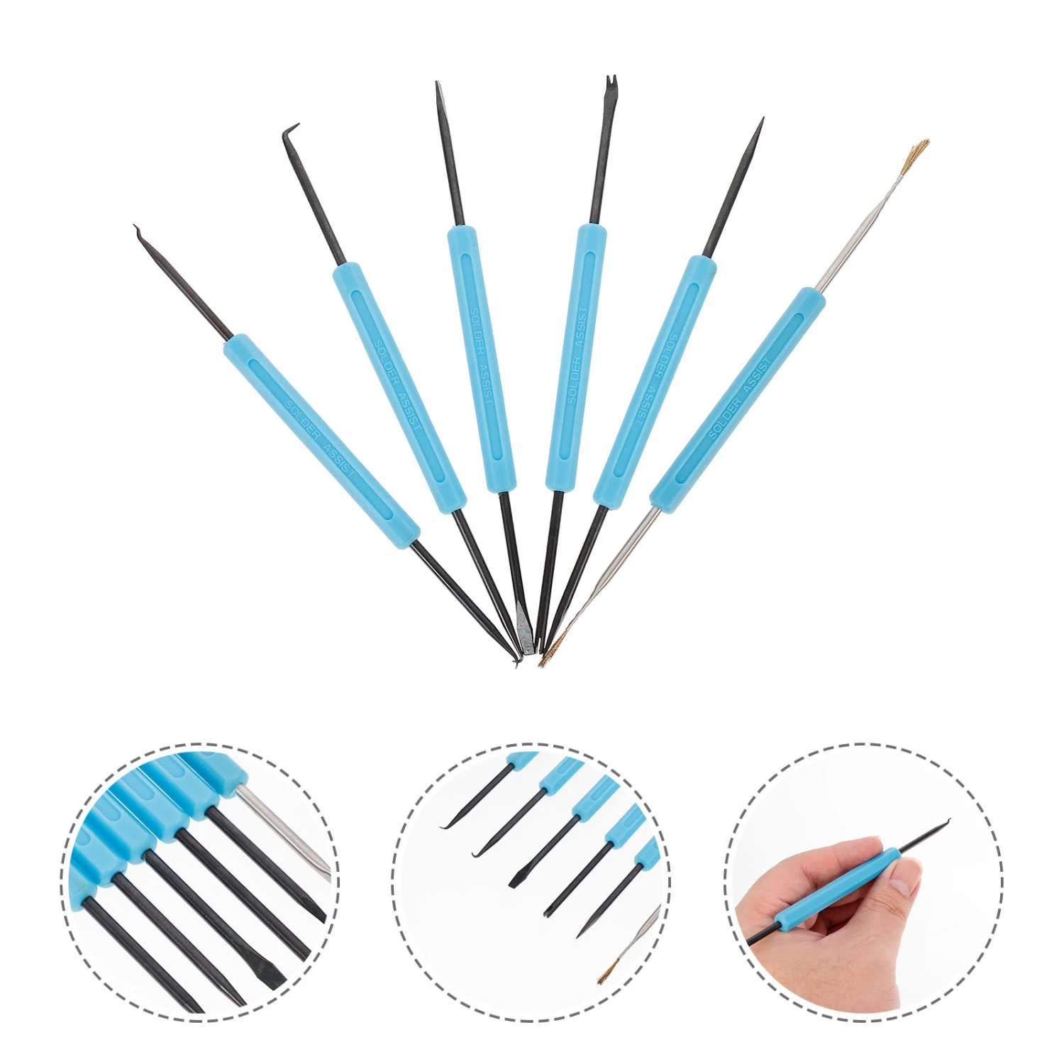 6pcs Solder Auxiliary Tool Double-sided Repair Tools Soldering Tools (Sky-blue)