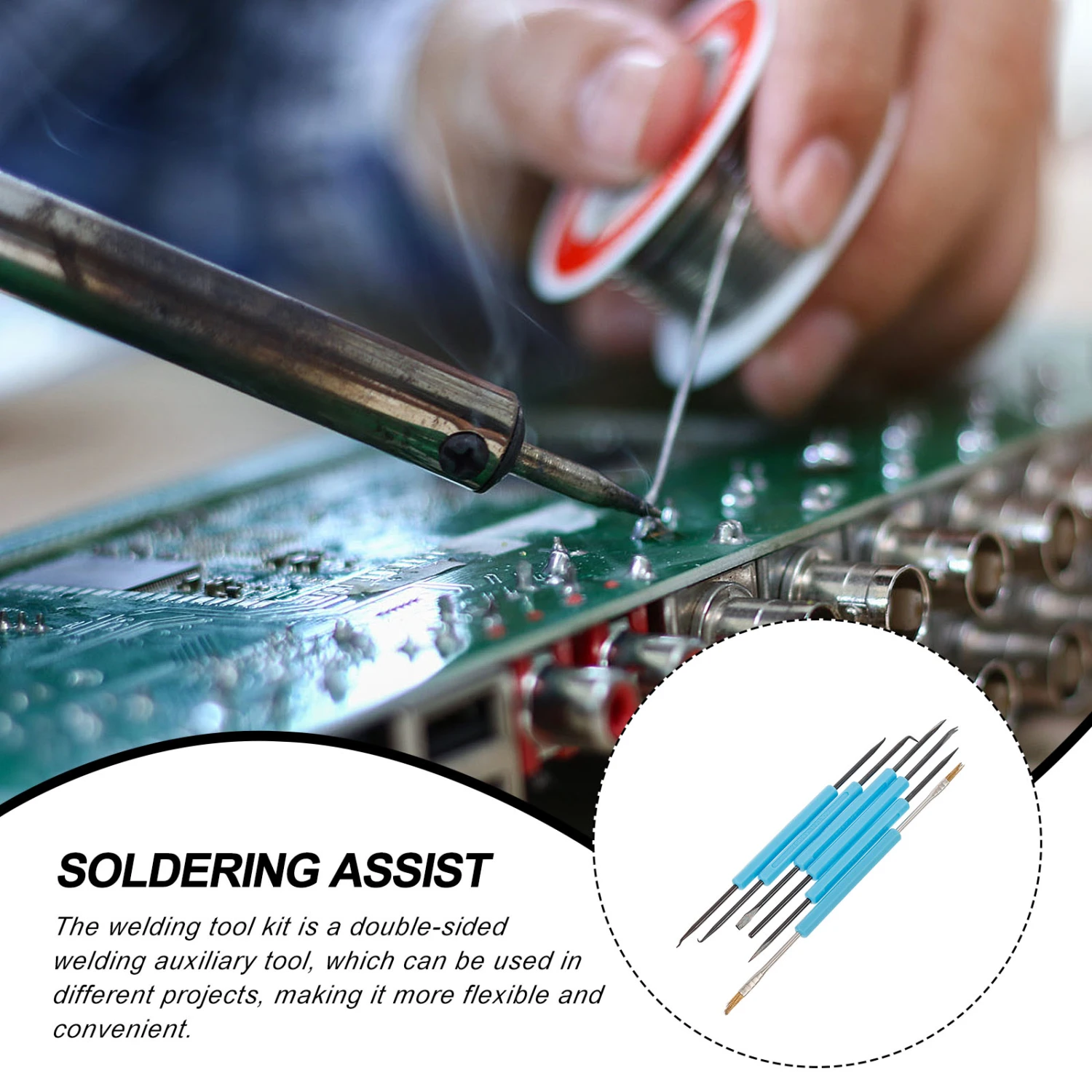 6pcs Solder Auxiliary Tool Double-sided Repair Tools Soldering Tools (Sky-blue)