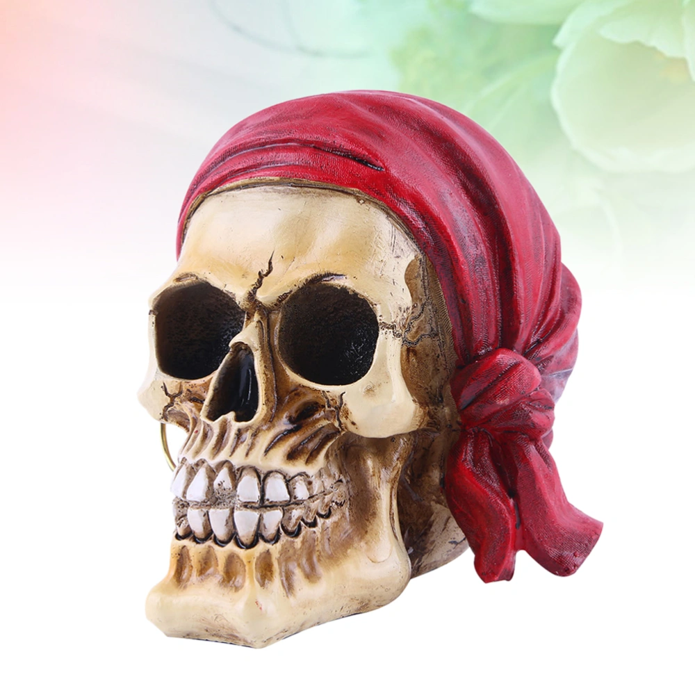 Creative Simulation Resin Skull Halloween Skull Props Decoration Collectible Skull Gift Desktop Figurine Party Supplies Red