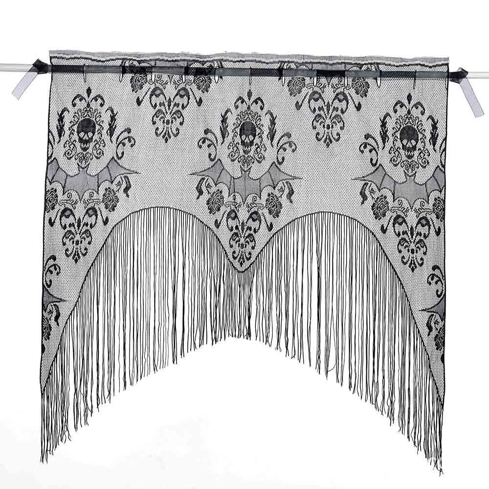 Halloween Horror Curtain Background Curtain Background Bat Skull Tassels Curtain