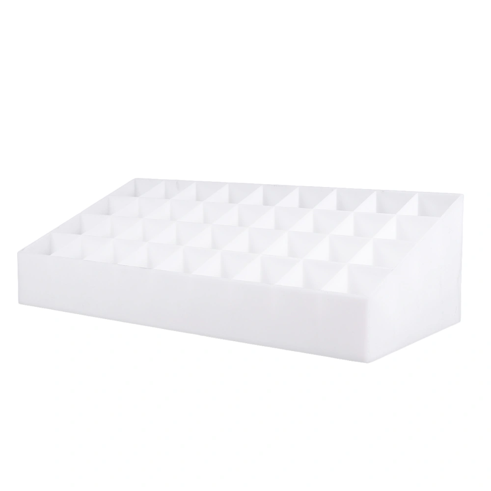 36 Slots Lipstick Storage Box Creative Lipstick Storage Holder Makeup Brushes Desk Organizer for Home Shop (White)