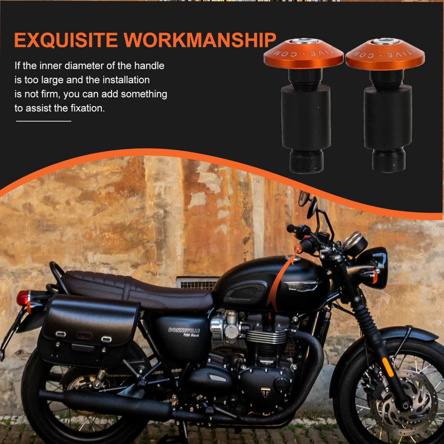 2pcs Useful Motorbike Handlebar Plug Safety Handle Refit Plugs Handlebar Ends