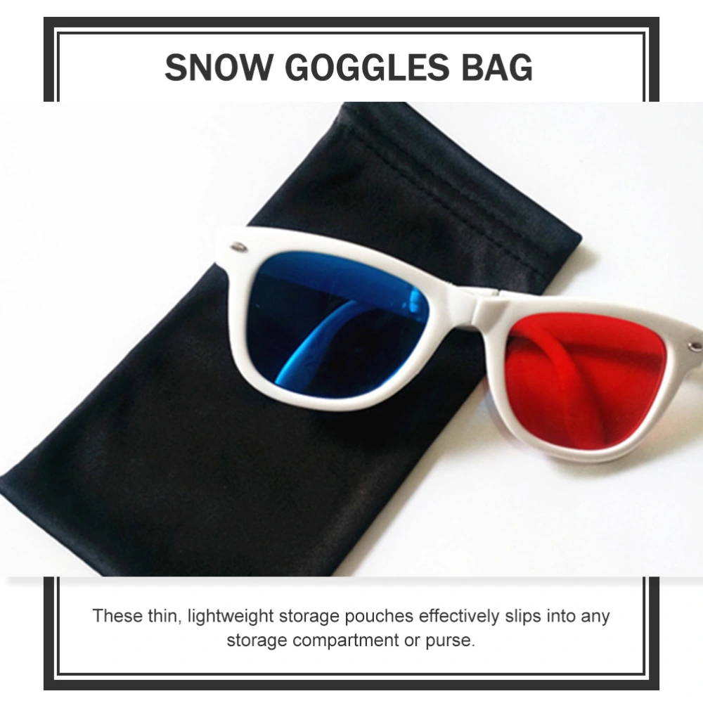 25pcs Portable Ski Goggles Glasses Storage Bags Swimming Goggles Pouches (Black)