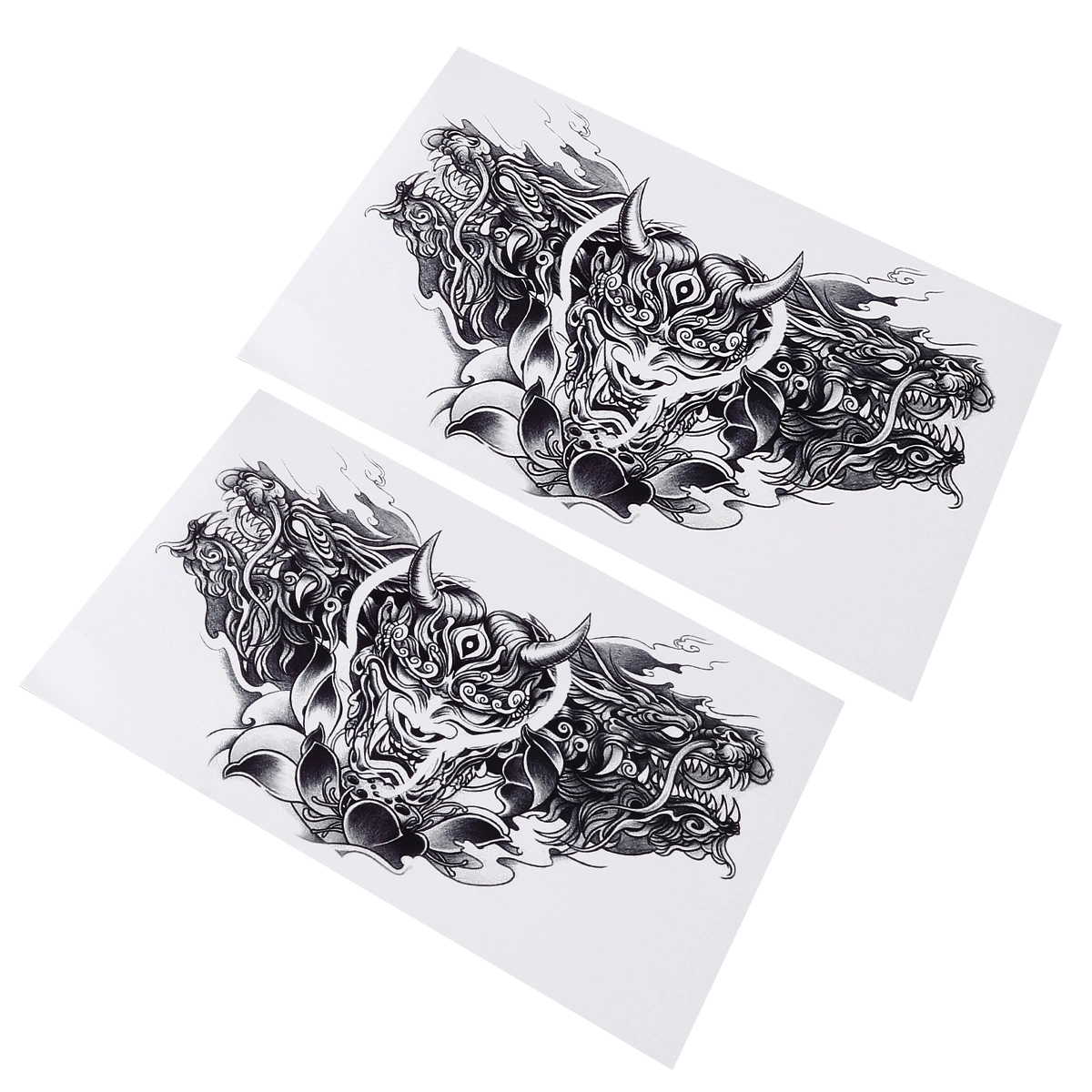 2pcs Halloween Spoof Tattoos Stickers Temporary Neck Tattoos Body Tattoos
