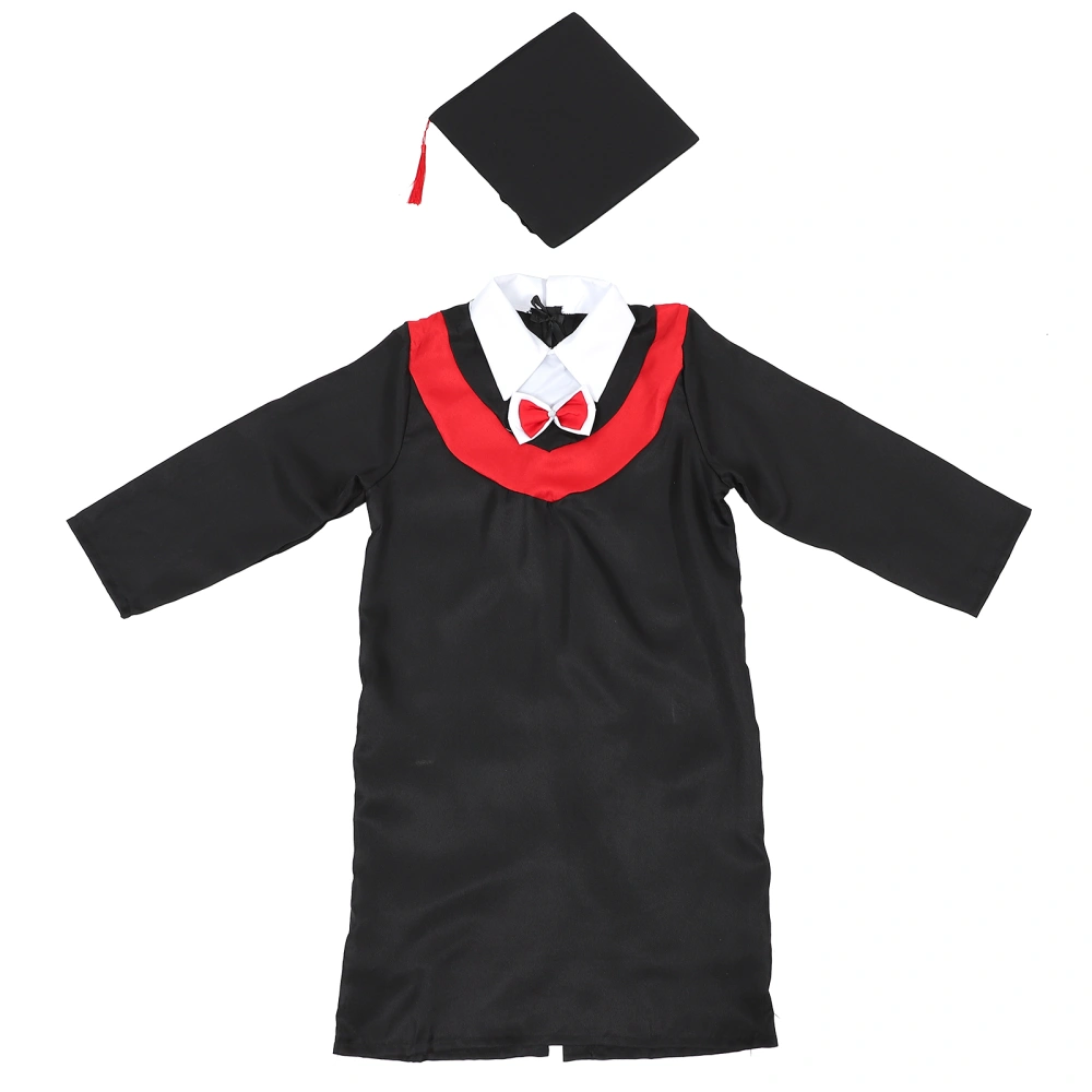 Kids Graduation Gown and Doctoral and Gown for Children of 140cm Height (Red Line)