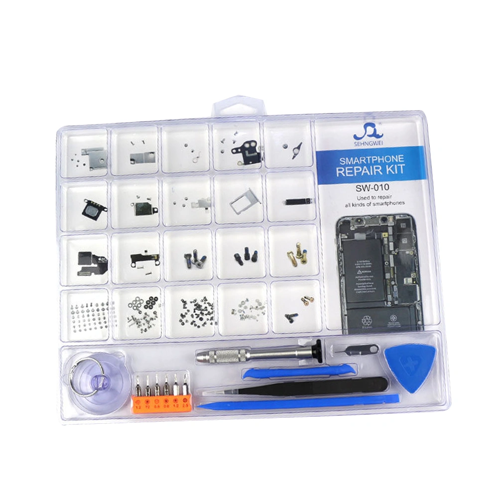 1 Set Smartphone Repair Kit Multi-purpose Phone Disassemble Tool Kit Portable Cell Phone Repair Accessories Storage Box Mobile Phone Parts Screw Placement Box for Home Store Use
