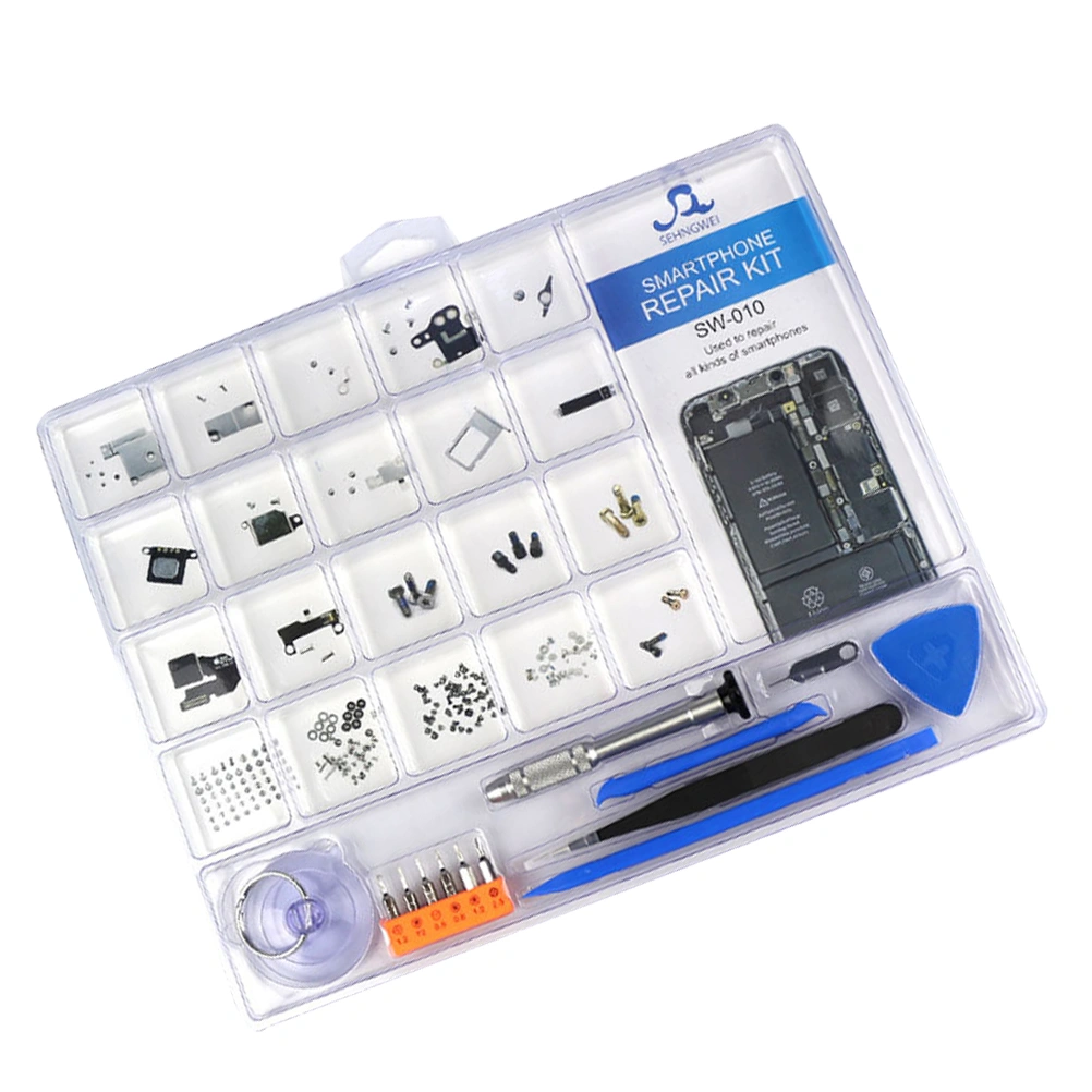 1 Set Smartphone Repair Kit Multi-purpose Phone Disassemble Tool Kit Portable Cell Phone Repair Accessories Storage Box Mobile Phone Parts Screw Placement Box for Home Store Use