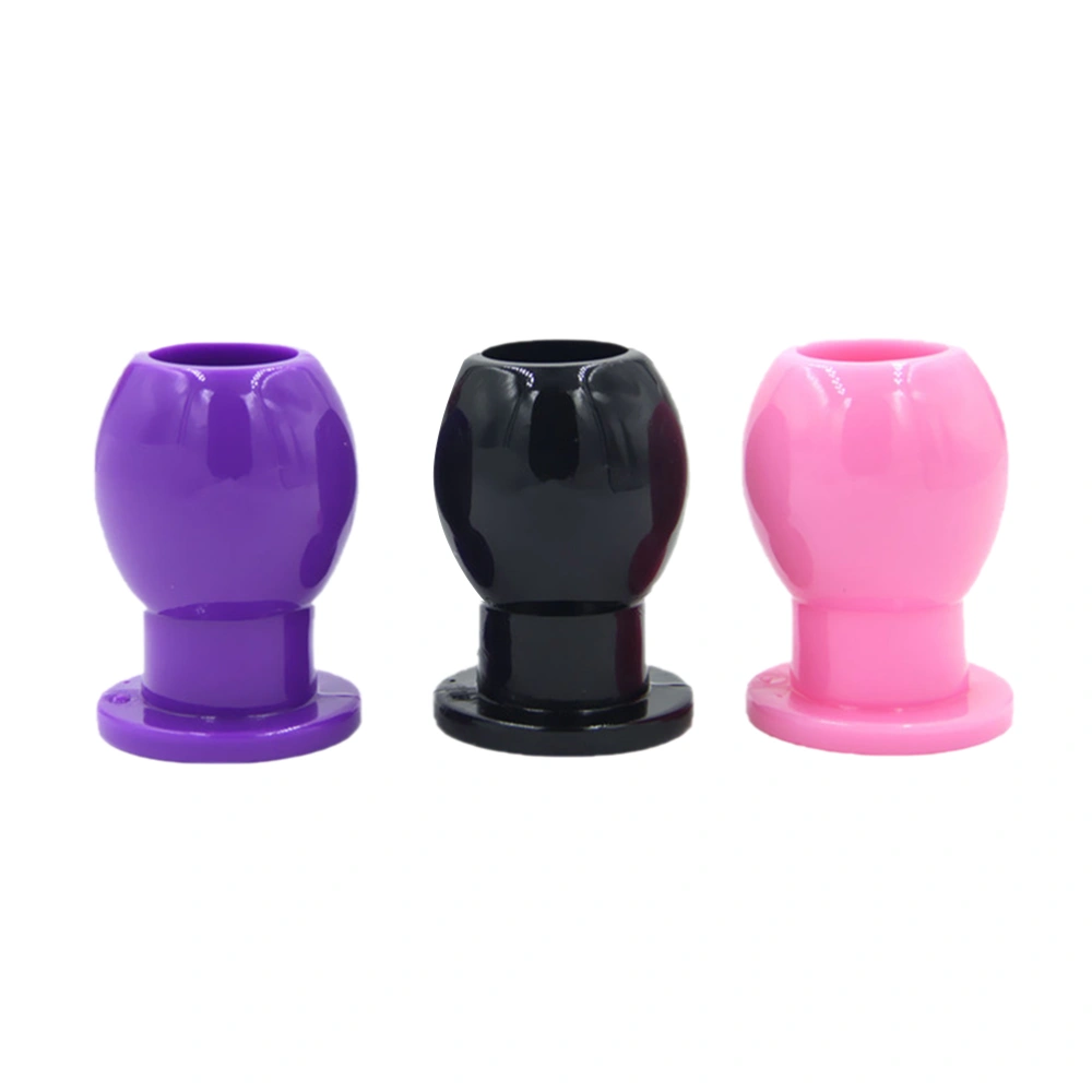 3Pcs Flexible Glue Hollow Vaginal Speculum Female Diffuser Unisex Vestibular Dilator for Women Men (Black S Pink M Purple L)