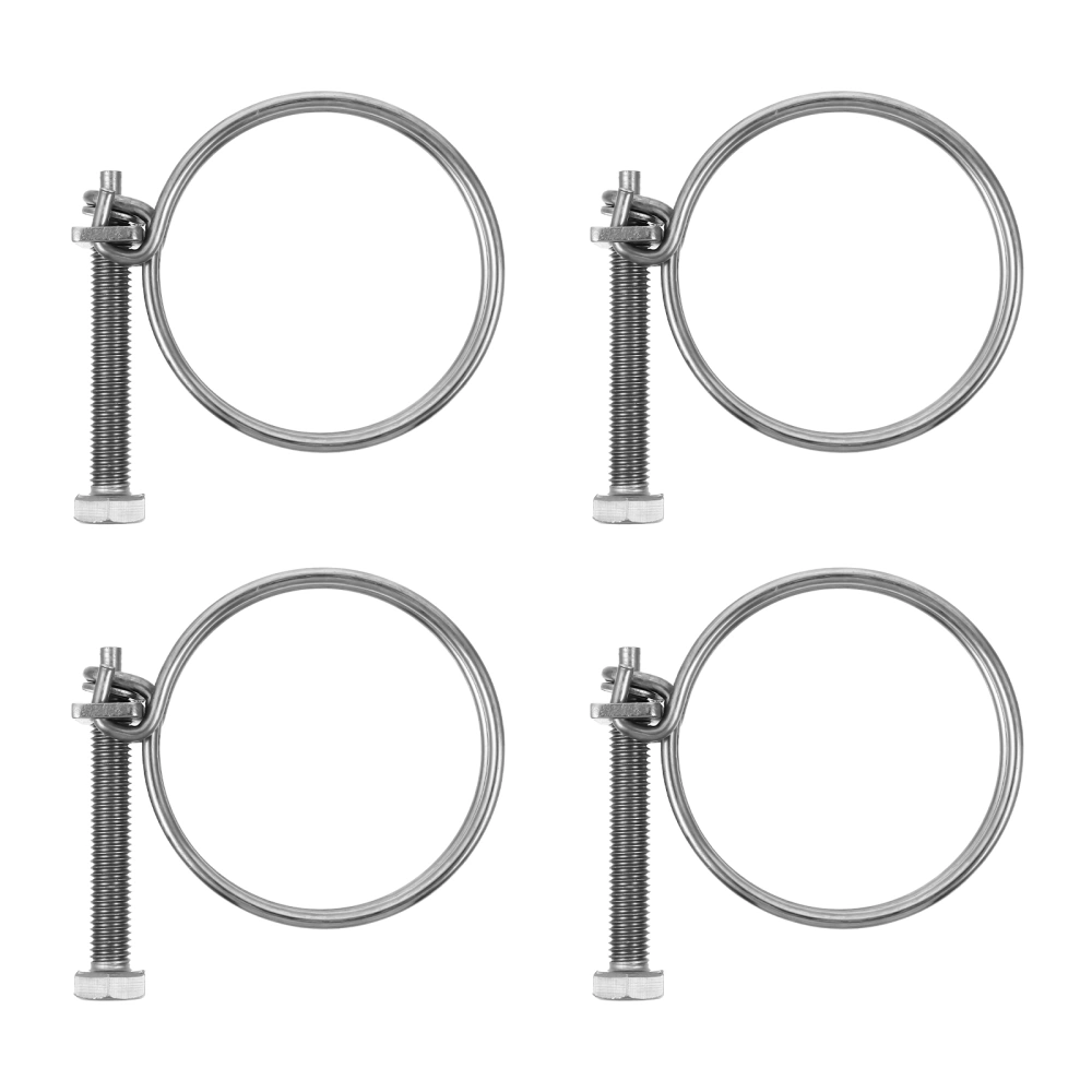 4 Pcs 1 Bag Corrosion-resistant Hose Clamps Stainless Steel Pipe Clips (Silver)