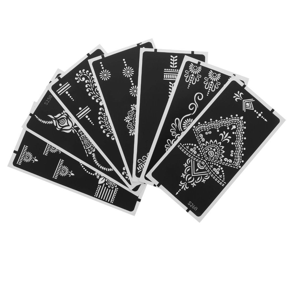 7PCS Chic Hollow-out Tattoos Stencil Body Painting Temporary Tattoos Template