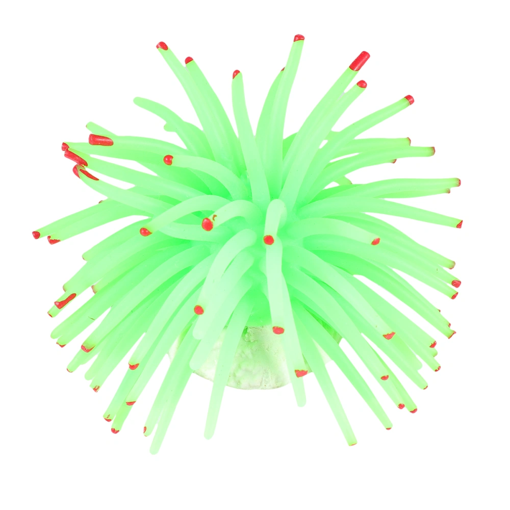 Simulation Sea Urchins Coral Fish Tank Landscaping Ornaments Elastic Coral Crafts Aquarium Ornament (Green)