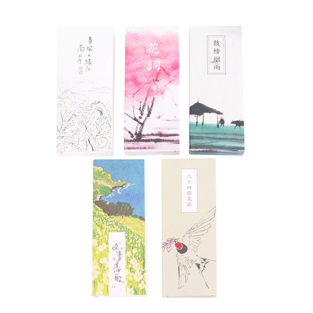 30Pcs/Box Beautiful Poetry Bookmarks Lovely Chinese Style Creative Paper Classic Bookmarks (Random Style)