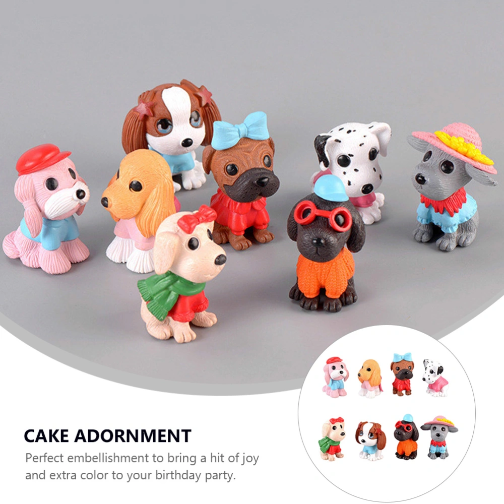 8pcs Cupcake Ornaments Cartoon Figurines Cake Decoration Resin Home Decor