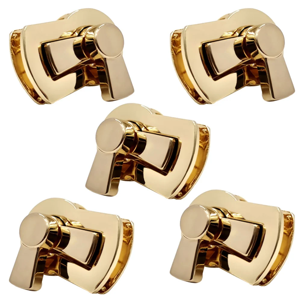 5pcs Rotative Lock Catch Durable Simple Luggage Bag Accessories Lock Catch (Golden)