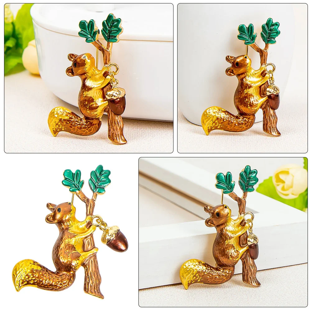 Creative Brooch Cartoon Squirrel Breastpin Clothes Pin Clothing Accessories