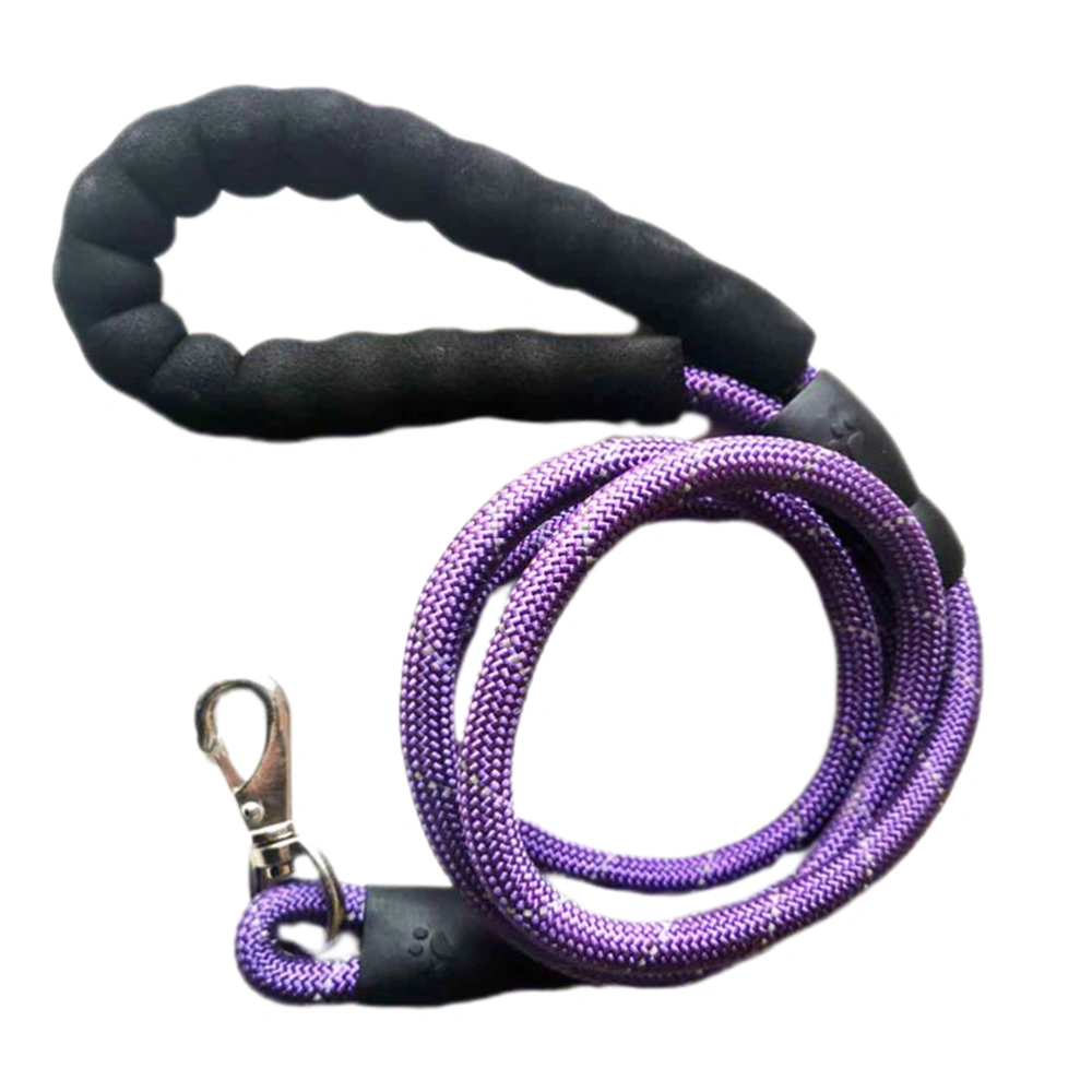 1.5m Dog Pulling Rope Reflect Light Hauling Cable Pet Leash Rope Practical Pet Lead Purple