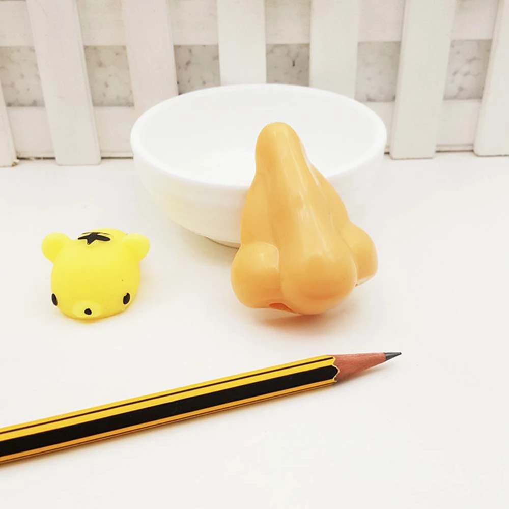 3 Pcs Creative Funny Nose Shaped Sharpener Pencil Sharpener Students Stationery Supplies for Kids Children 