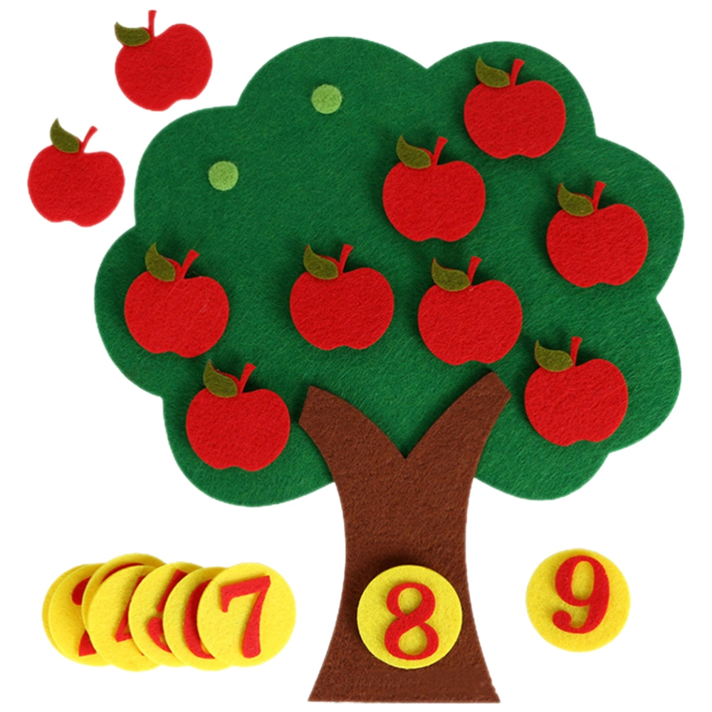 1 Set Non-woven Apples Tree Digital Cognitive Pairing Toy  Counting Apples Game Toy