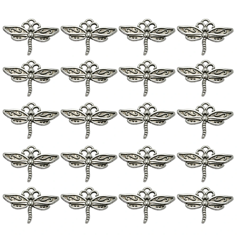 20PCS Dragonfly Pendants Charms DIY Jewelry Making Accessory for Necklace Bracelet (Antique Silver)