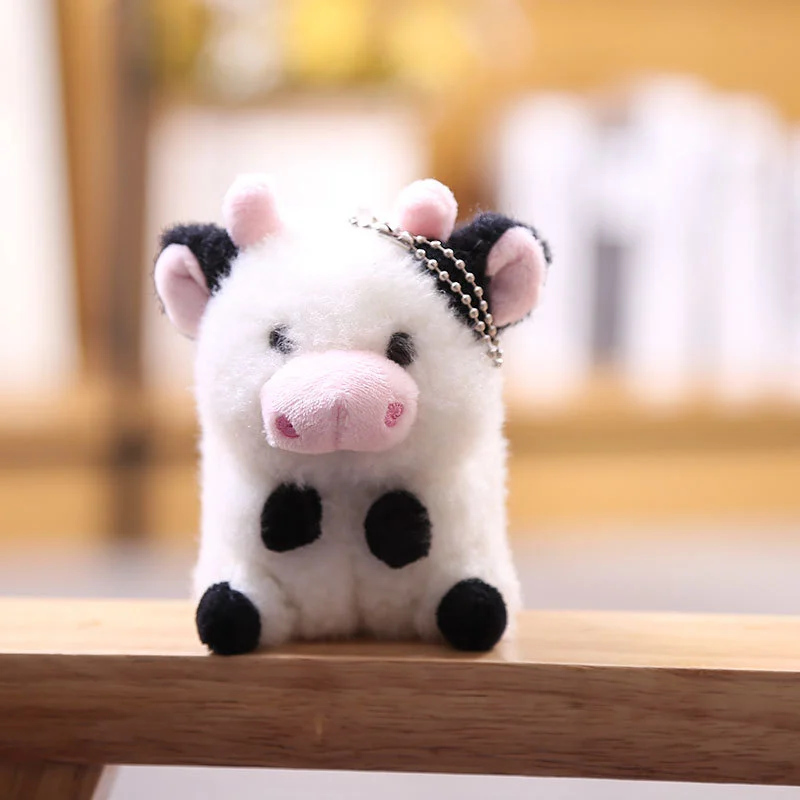 Plush Cow Doll Key Chain Bag Hanging Ornament Bag Pendant Plush Doll Pendants