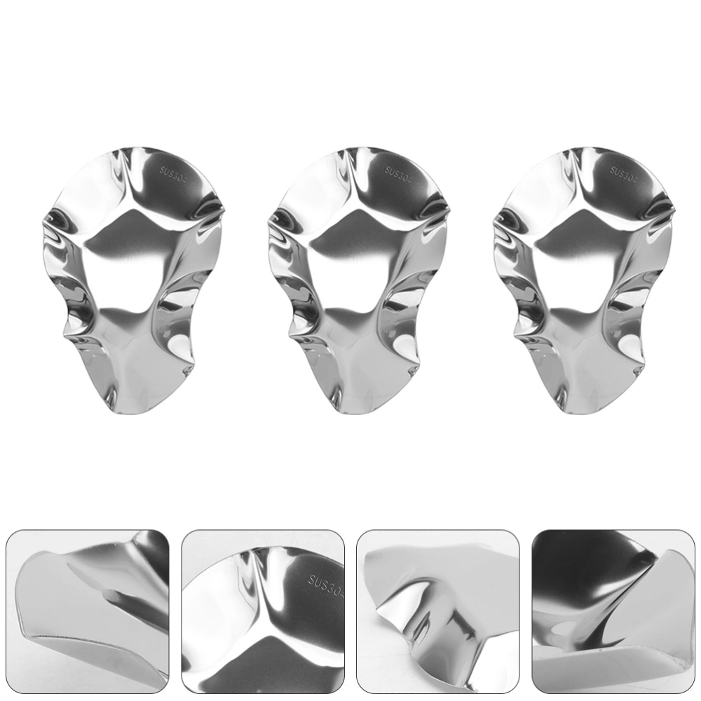 6pcs Stainless Steel Oyster Dishes Dipping Sauce Dishes Dipping Bowls (Silver)