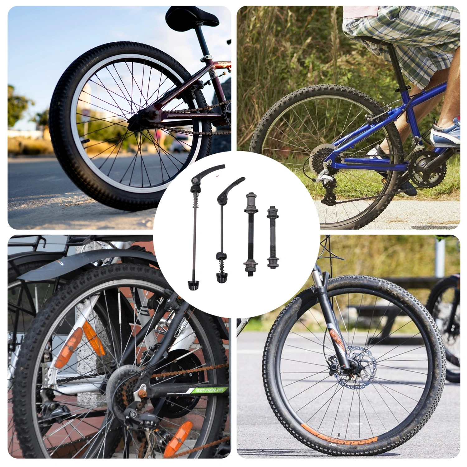 1 Set Bike Quick Release Skewer Axle Wheel Hub Hollow Shaft Front and Rear Set
