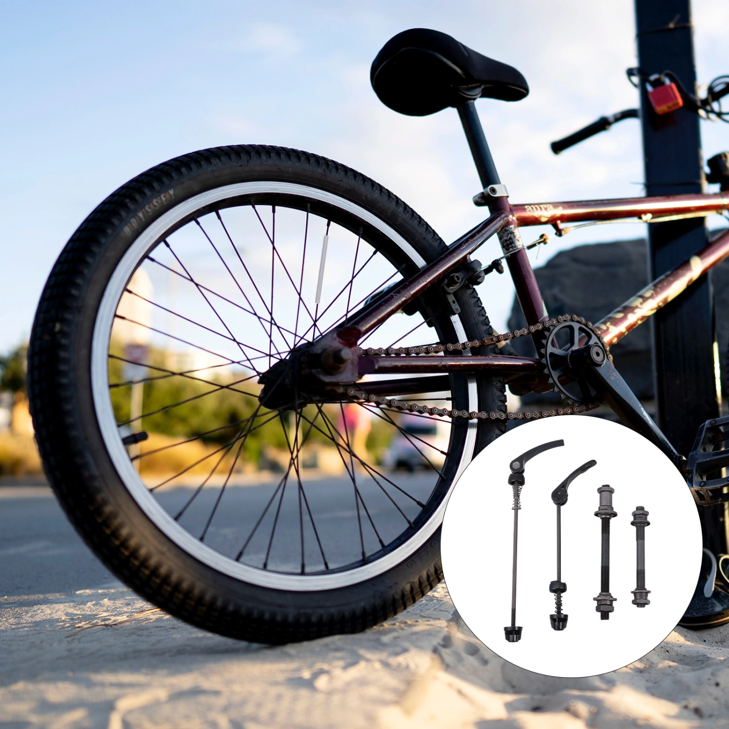 1 Set Bike Quick Release Skewer Axle Wheel Hub Hollow Shaft Front and Rear Set
