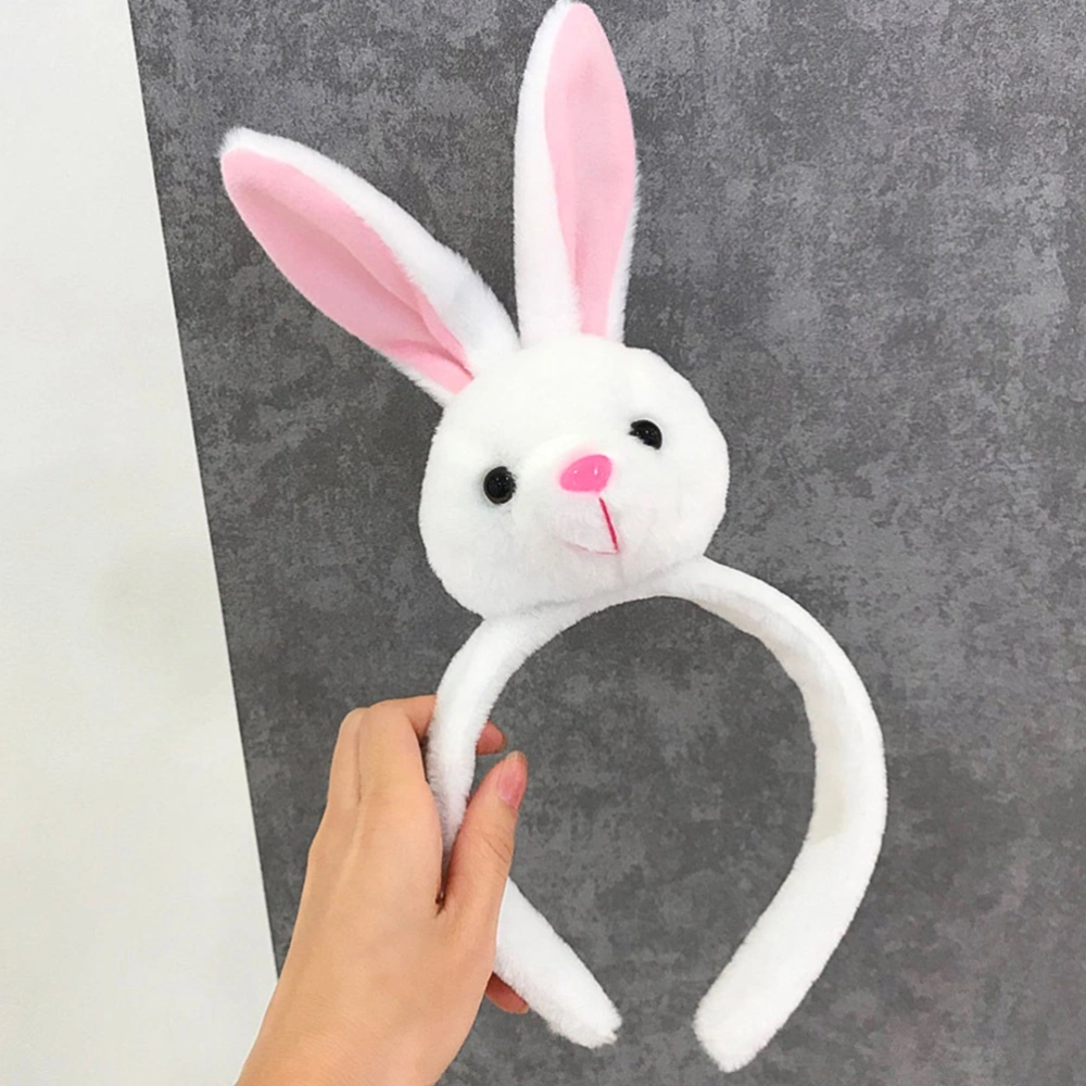 2PCS Rabbit Head Hair Hoops Head Hoops Festive Headdress Bunny Head Headwear Easter Party Favors