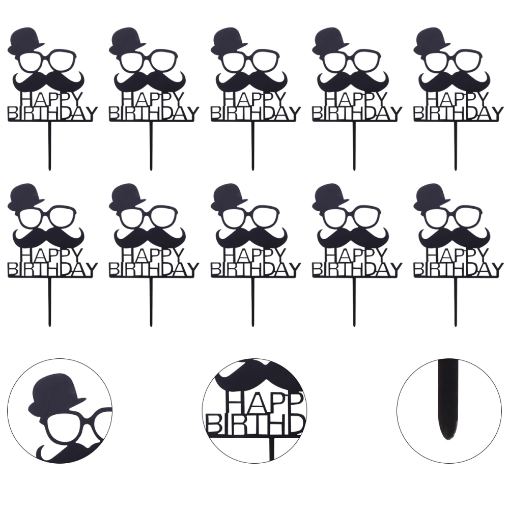 10PCS Cake Topper Father's Birthday Party Cake Ornament Dessert Table Supplies